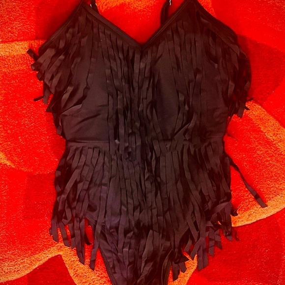 The Unbranded Brand Other - Black Ruffled Bodysuit One Piece Swimwear